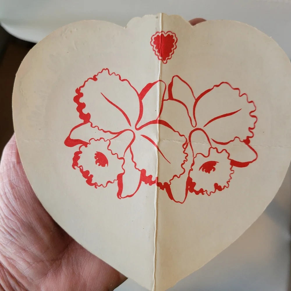 Vintage Valentine's Day Card ~ Orchid ~ Flowers ~ Pretty Ephemera ~ FINAL PRICE